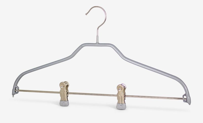Clothes hanger with clips silhouette