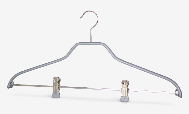 Clothes hanger with clips silhouette