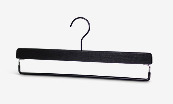 10 Stück Breite Hosenbügel, 35,6 Cm, Schwarz – Mit Clip, Rostfrei & Platzsparend | Für Kleiderschrank