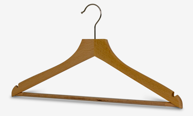 Wooden coat hanger with skirt notch Profi RE RFS