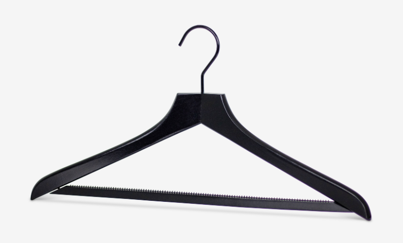 Coat hanger with ribbed bar Profi HRS Black lacquered All Black