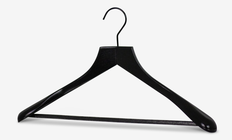Clothes hanger with ribbed bar and shoulder extension Profi SV RFS All Black